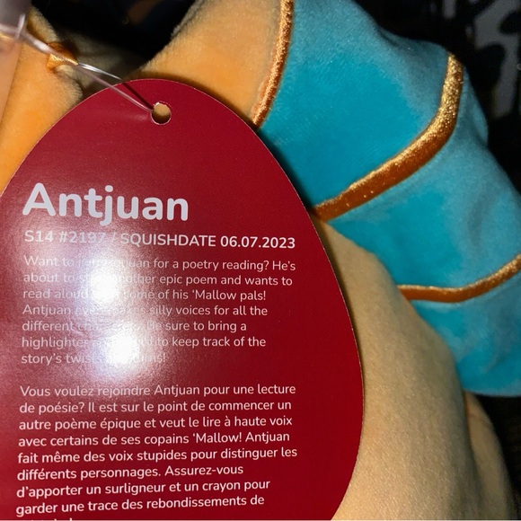 SQUISHMALLOWS JAZWARES ANTJUAN THE SEA MONSTER PLUSH PILLOW TOY 14” - Picture 5 of 5